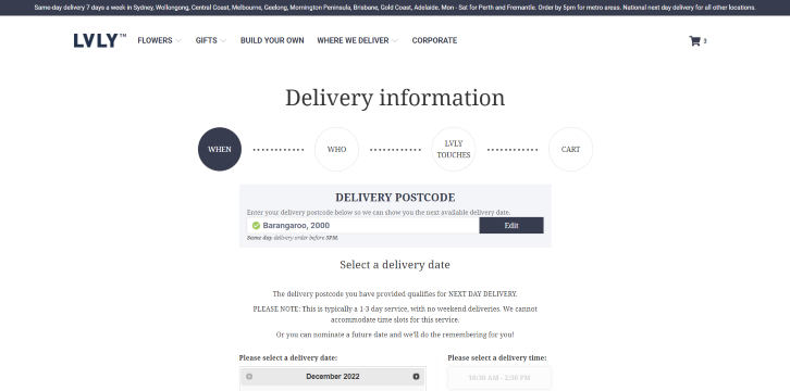 LVLY cart page